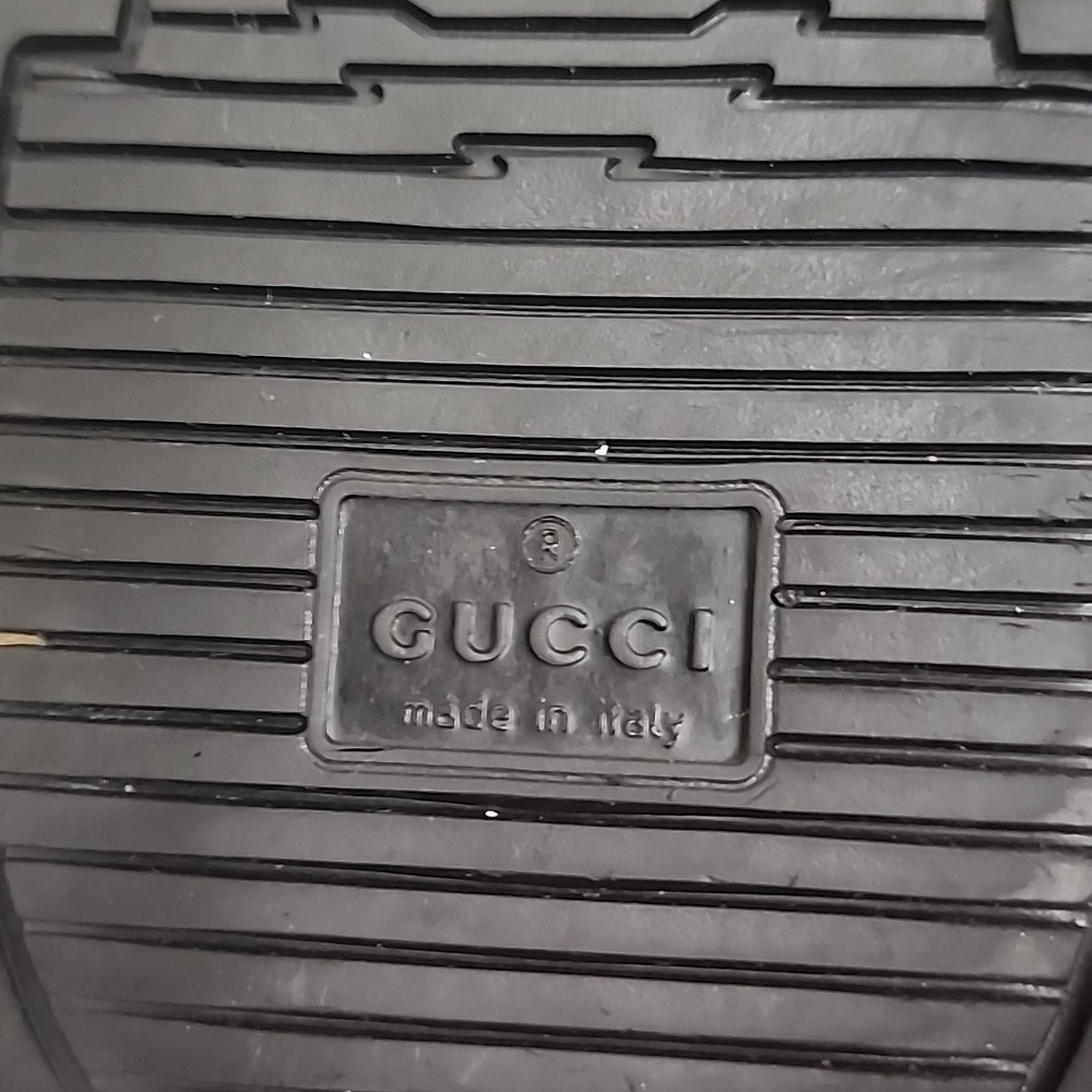 GUCCI Men's Black and White Leather GG Interlocking Logo High Top Sneakers Sz11 - Picture 8 of 14